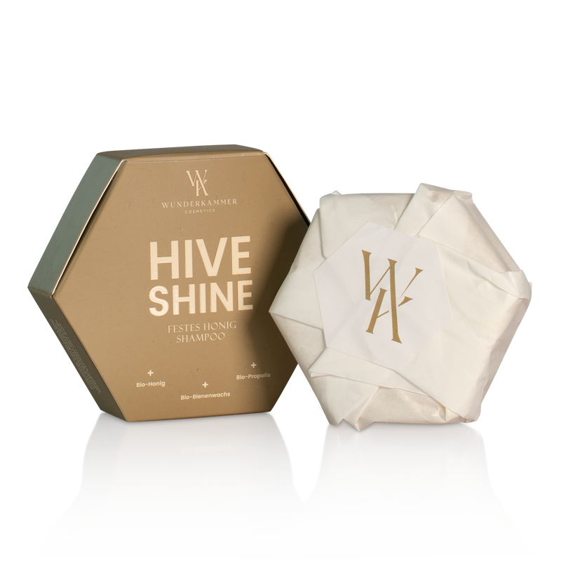 Hive Shine festes Honig-Shampoo mit Bio-Honig, Propolis und Bienenwachs – Wunderkammer Cosmetics