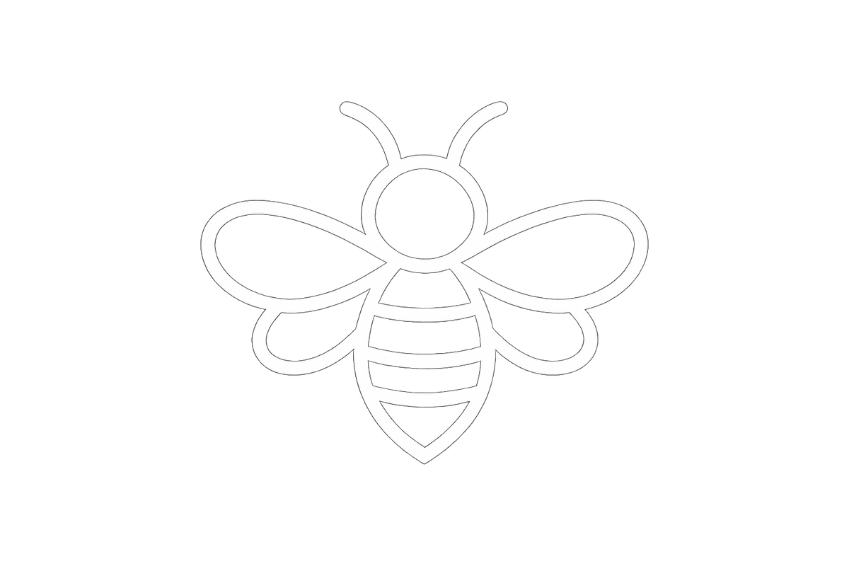 biene icon outline weiß