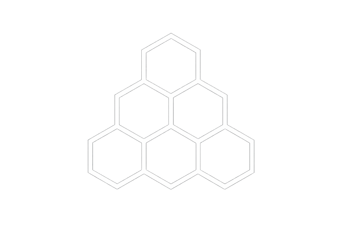 bienenwaben icon outline weiß